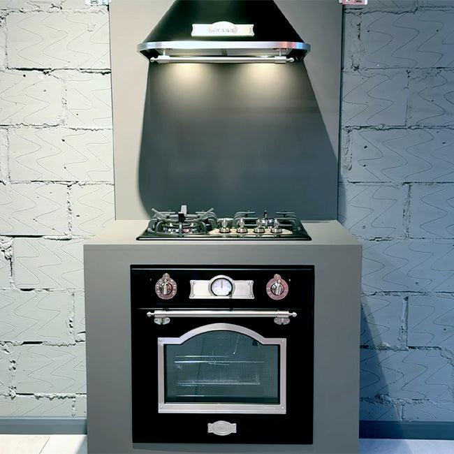 Empire 4 Burner Gas Hob & 60cm Cooker Hood Bundle (Black Silver)