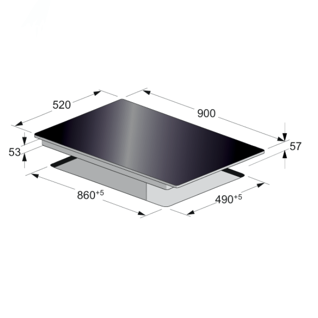 La Perle Noire 90cm Induction Hob (Black Moire)