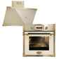 Art Deco Electric Oven & 60cm Cooker Hood Bundle (Ivory)