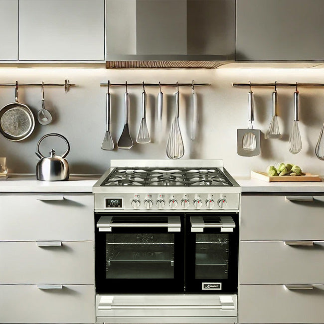 Avantgarde Pro 90cm Double Cavity Dual Fuel Range Cooker (Stainless Steel)