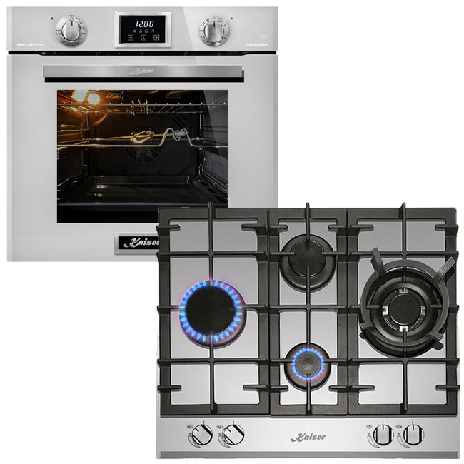 Grand Chef Gas Oven & 4 Burner Gas Hob Bundle (White)