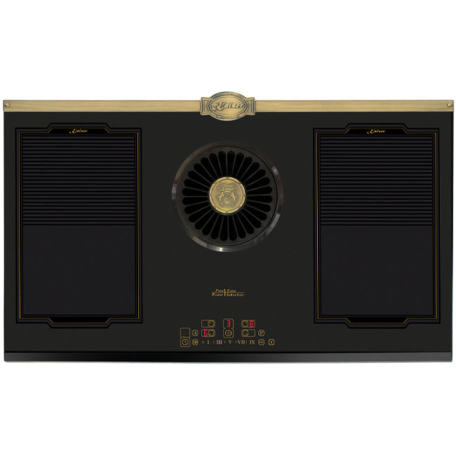 Art Deco 60cm Electric Oven & Downdraft Induction Hob Bundle (Ivory)