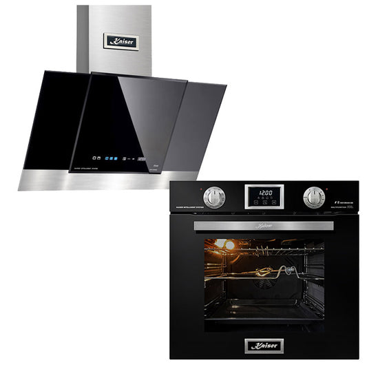 Grand Chef Gas Oven & 60cm Cooker Hood (Black)
