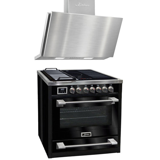 Avantgarde Pro Induction Range Cooker & 90cm Cooker Hood (Black)