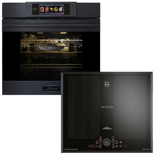 La Perle Noire 60cm Pyrolytic Oven & 58cm Induction Hob (Black Moire)