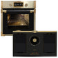 Art Deco 60cm Electric Oven & Downdraft Induction Hob Bundle (Black)