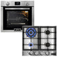 Grand Chef Gas Oven & 4 Burner Gas Hob Bundle (Stainless Steel)
