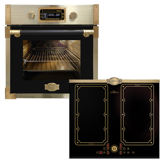 Art Deco 60cm Electric Oven & Induction Hob Bundle (Black)