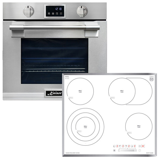 Avantgarde Pro 60cm Electric Oven & Grand Chef 59cm Ceramic Hob (White)