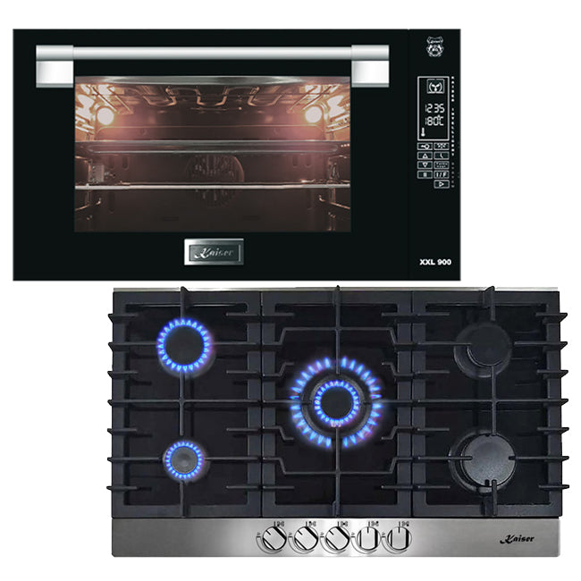 Avantgarde Pro 90cm Electric Oven & 90cm Turbo Gas Hob (Black)