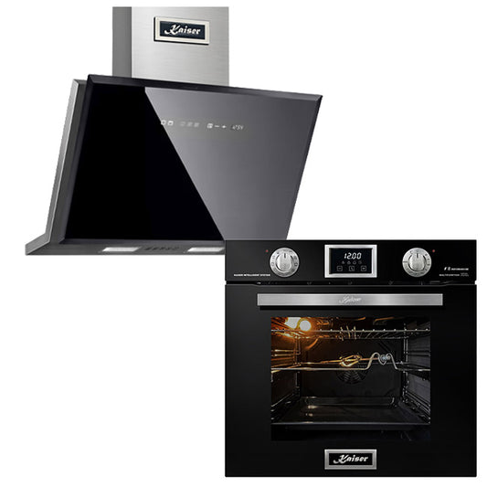 Grand Chef Gas Oven & 90cm Cooker Hood (Black)