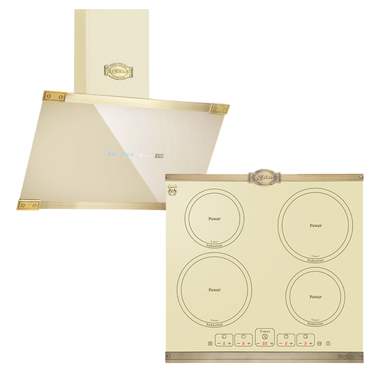 Empire Induction Hob & Art Deco Cooker Hood Bundle (Ivory)