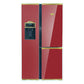 Art Deco American Style Plumbed Fridge Freezer (Bordeaux Red)