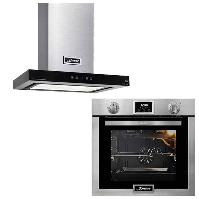Grand Chef Gas Oven & 60cm Pro Chimney Cooker Hood (Stainless Steel)