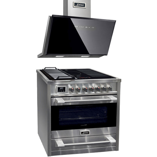 Avantgarde Pro Induction Range Cooker & 90cm Cooker Hood (Stainless Steel)
