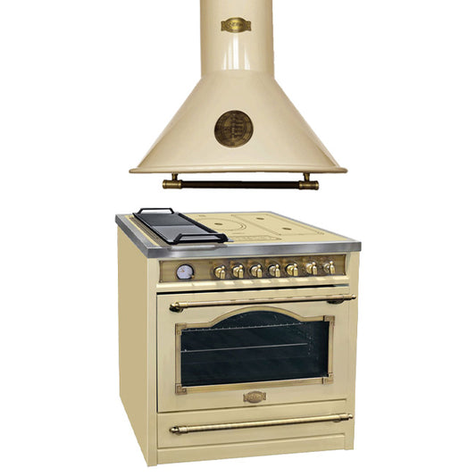Empire Induction Range Cooker & 90cm Cooker Hood Bundle (Ivory)