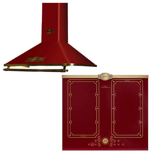 Empire 60cm Induction Hob & Cooker Hood Bundle (Bordeaux Red)