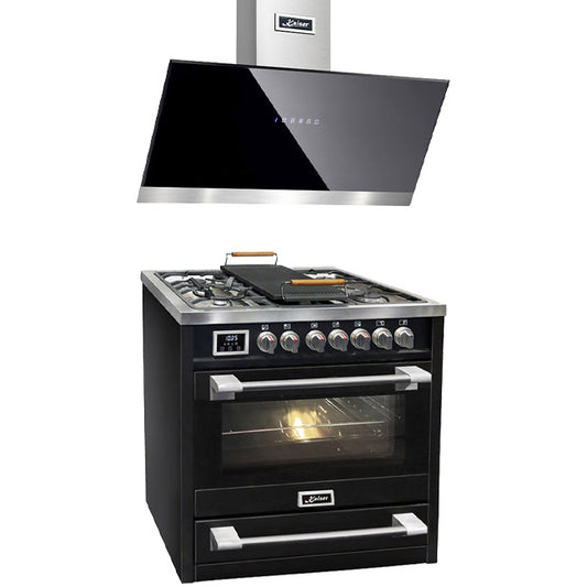Avantgarde Pro Dual Fuel Range Cooker & 90cm Hood Bundle (Black)