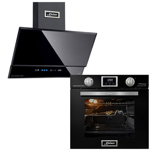 Grand Chef Gas Oven & 60cm Pro Cooker Hood (Black)