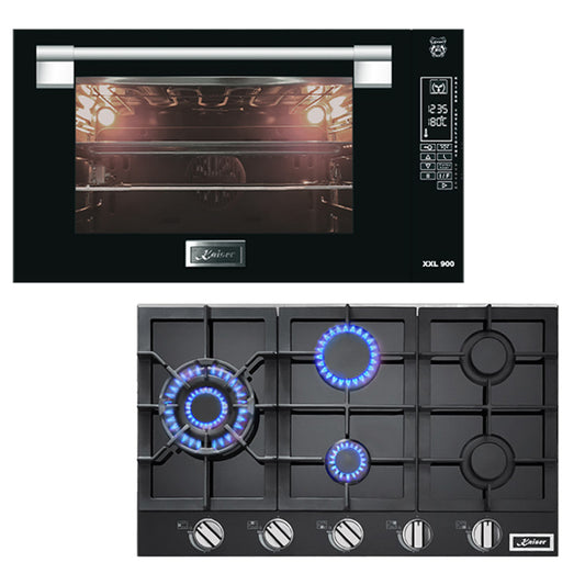 Avantgarde Pro 90cm Electric Oven & Turbo 90cm Gas Hob (Black)