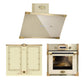 Art Deco 60cm Electric Oven, Induction Hob & Cooker Hood Bundle (Ivory)