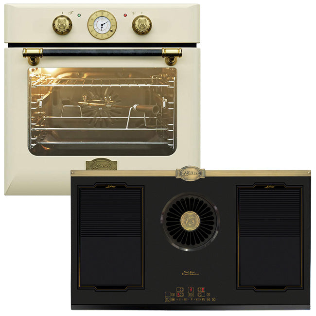 Belle Epoque 60cm Electric Oven & Downdraft Induction Hob Bundle (Ivory)