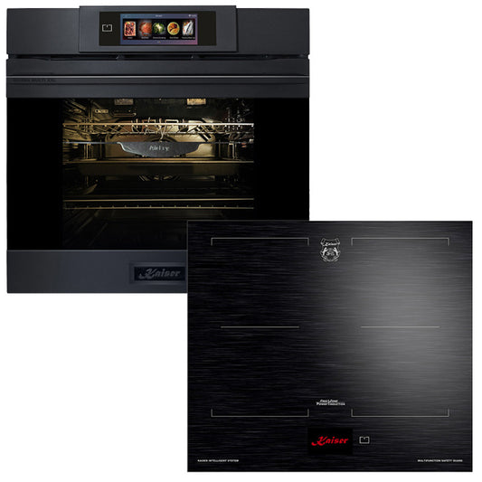 La Perle Noire 60cm Pyrolytic Oven & 59cm Induction Hob (Black Moire)