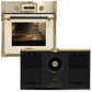 Art Deco 60cm Electric Oven & Downdraft Induction Hob Bundle (Ivory)