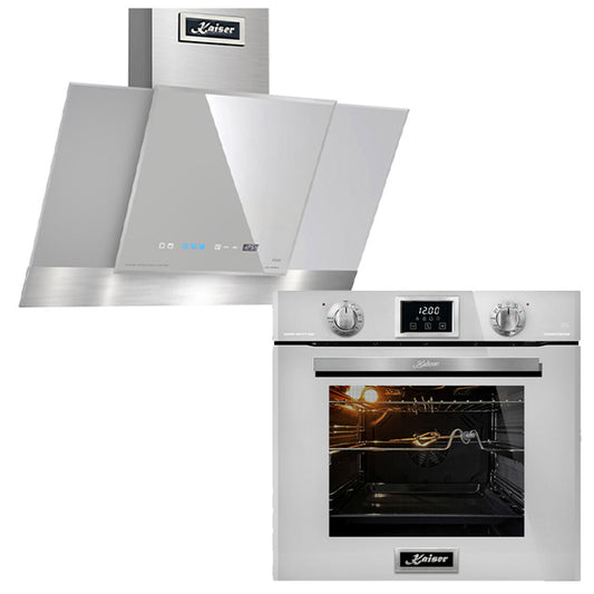 Grand Chef Gas Oven & 80cm Cooker Hood (White)