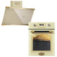 Art Deco 45cm Electric Oven & 60cm Cooker Hood (Ivory)