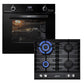 Grand Chef Electric Oven & 4 Burner Gas Hob Bundle (Black)