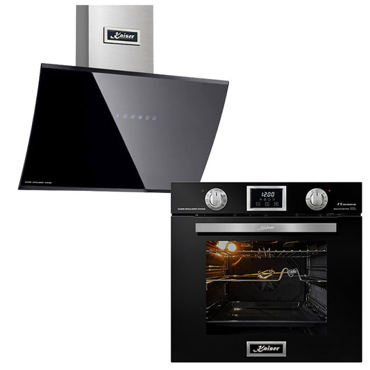 Grand Chef Gas Oven & 60cm Pro Touch Cooker Hood (Black)