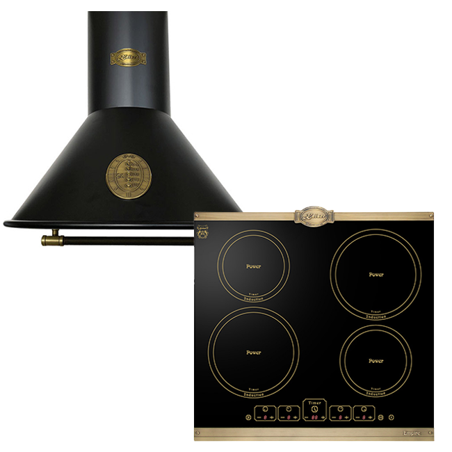 Empire 60cm Induction Hob & Cooker Hood Bundle (Black)
