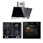 Grand Chef Electric Oven, Gas Hob & Cooker Hood Bundle (Black)