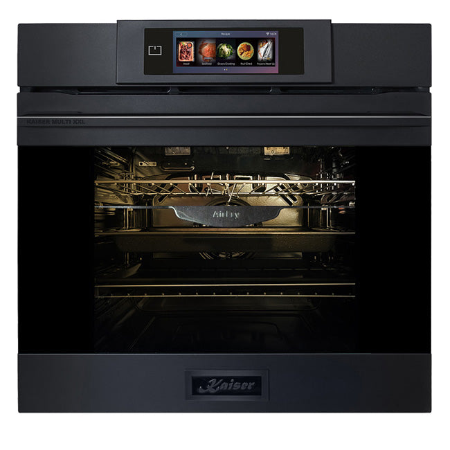 La Perle Noire Electric Oven, 77cm Induction Hob & Cooker Hood Bundle (Black Moire)