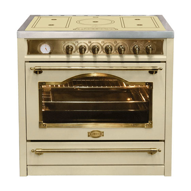 Empire Induction Range Cooker & 90cm Cooker Hood Bundle (Ivory)