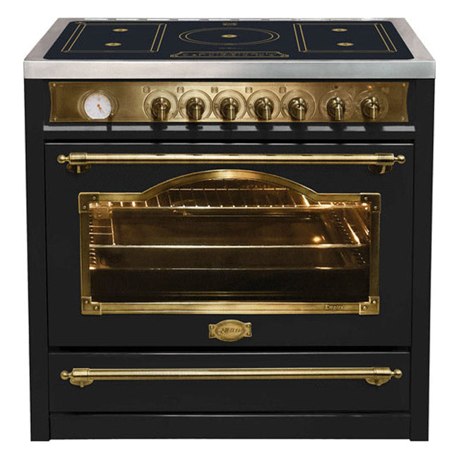 Empire Induction Range Cooker & 90cm Cooker Hood Bundle (Black)