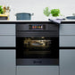 La Perle Noire Electric Oven, 59cm Induction Hob & Cooker Hood Bundle (Black Moire)