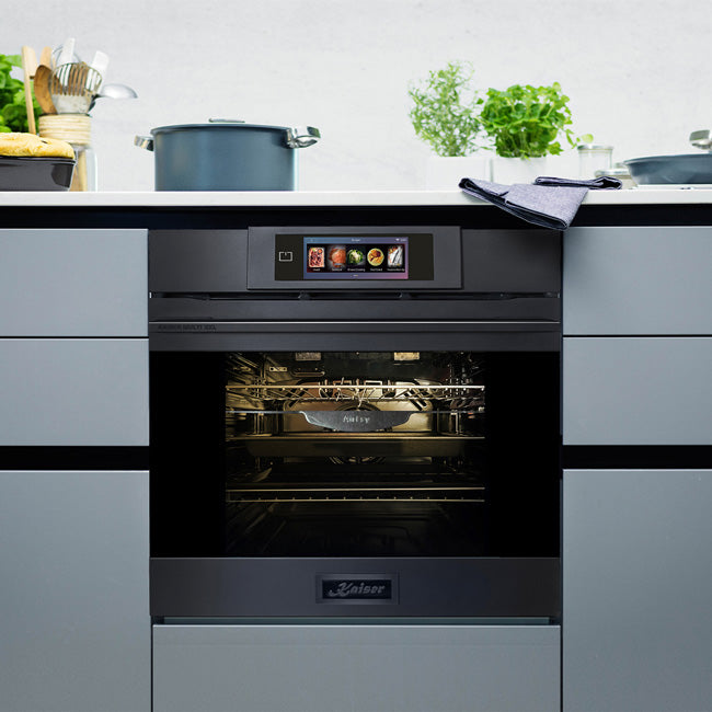 La Perle Noire Electric Oven, 59cm Induction Hob & Cooker Hood Bundle (Black Moire)