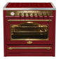 Empire Induction Range Cooker & 90cm Cooker Hood Bundle (Bordeaux Red)