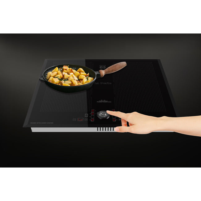 La Perle Noire Steam Oven, 58cm Induction Hob & Cooker Hood Bundle (Black Moire)