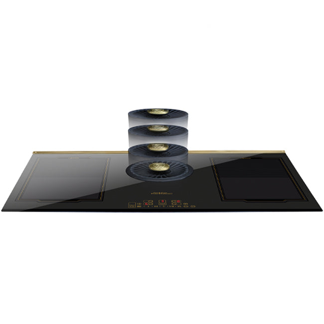Art Deco 60cm Electric Oven & Downdraft Induction Hob Bundle (Black)