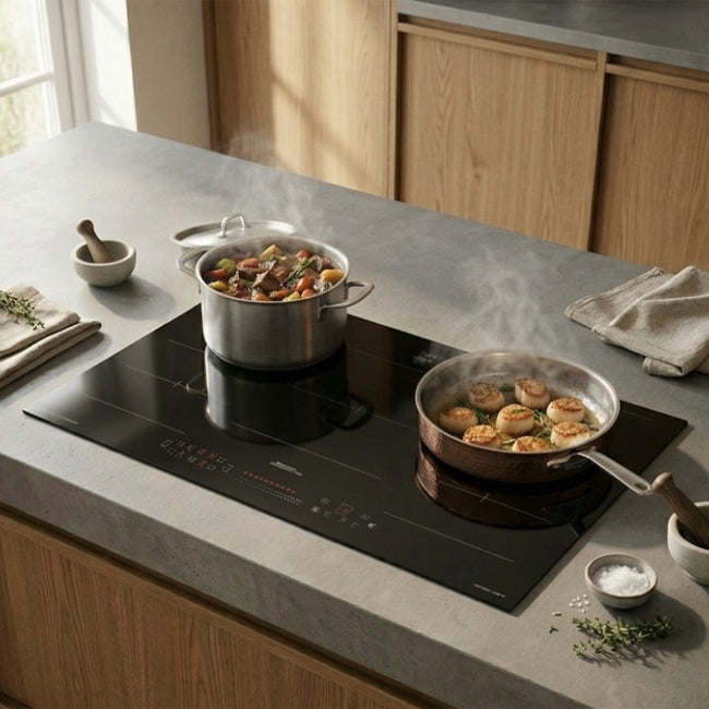 La Perle Noire 90cm Induction Hob (Black Moire)