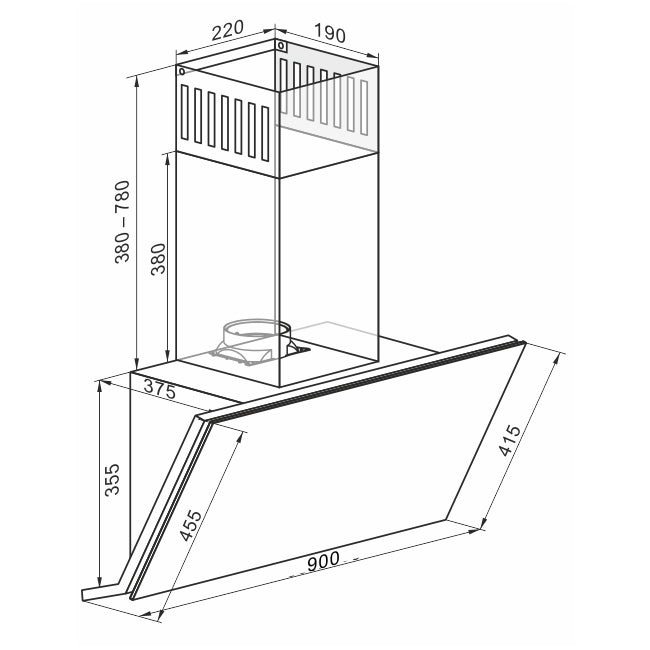 Avantgarde Pro 90cm Cooker Hood (Stainless Steel)