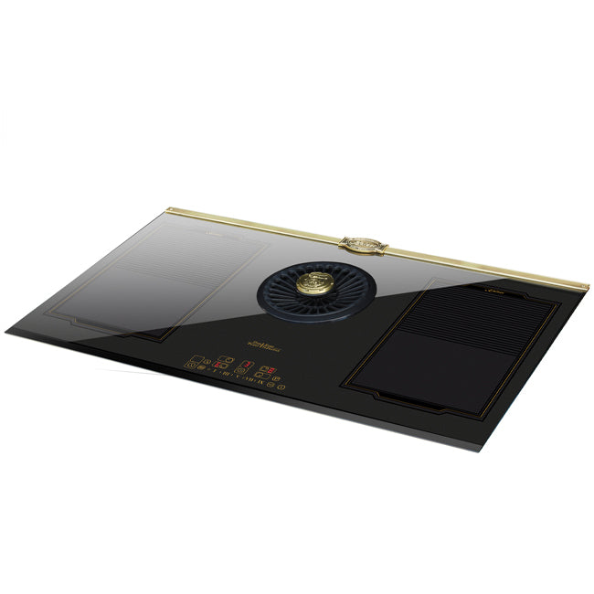 Art Deco 60cm Electric Oven & Downdraft Induction Hob Bundle (Ivory)