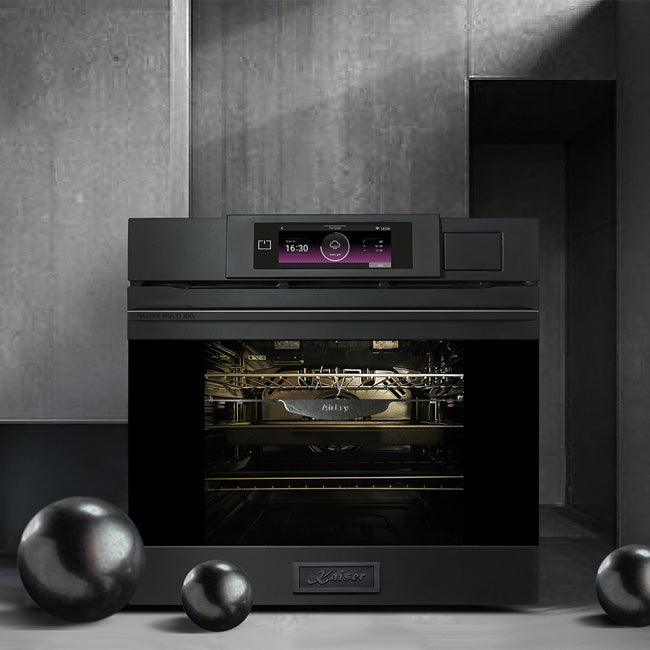 La Perle Noire Steam Oven, 59cm Induction Hob & Cooker Hood Bundle (Black Moire)