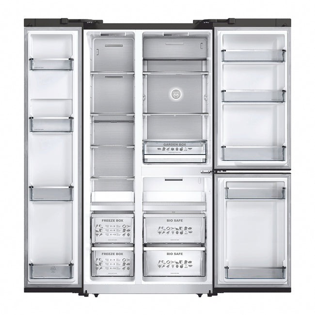 Art Deco American Style Plumbed Fridge Freezer (Ivory)