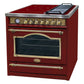 Empire Induction Range Cooker & 90cm Cooker Hood Bundle (Bordeaux Red)