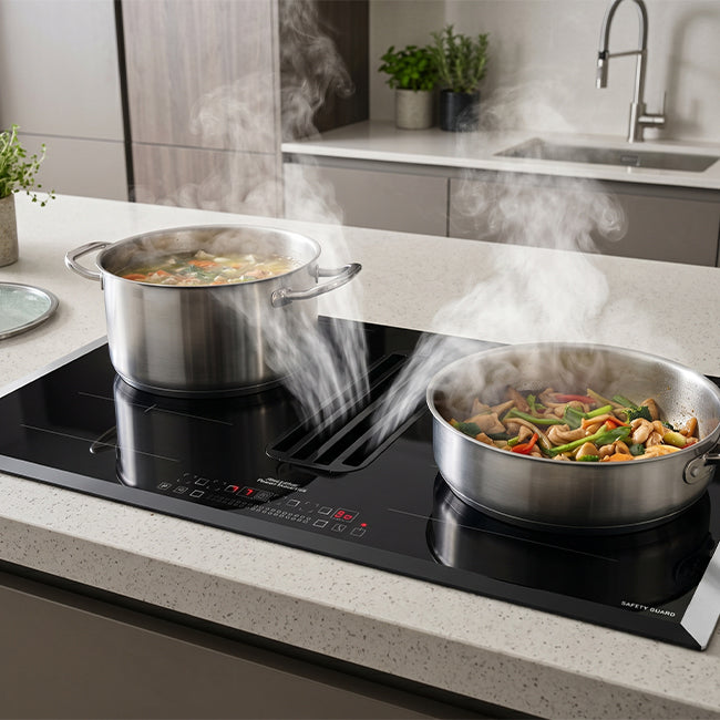 Grand Chef 90cm Downdraft Induction Hob (Black)