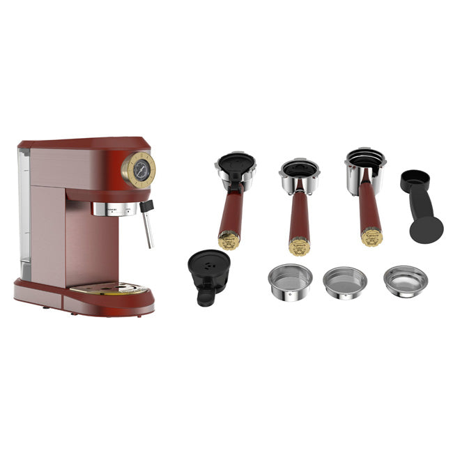 Empire 900W Microwave & Espresso Coffee Machine Bundle (Red)